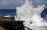 houle en bord de mer avec de grosses vagues