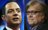 Montage de portraits d'archives réalisé le 11 novembre 2016 de Reince Priebus et Stephen K. Bannon