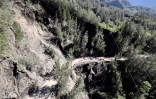 Route de Cilaos fermée vue du ciel