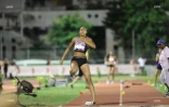  meeting international d?athlétisme  Heather Arneton se blesse au troisième saut photo richard bouhet 