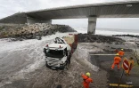 Eliakim la houle sur la route du Littoral cahntier de la NRL