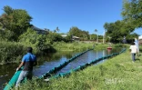 expérimentation de barrage flottants à l'hermitage 