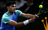 Carlos Alcaraz face à Ugo Humbert en 8e de finale du Masters 1000 de Paris, le 31 octobre 2024 