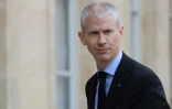 Le ministre de la Culture  Franck Riester sur le perron de l'Elysée le 15 janvier  2020