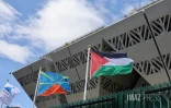 Un drapeau Palestinien sur le fronton de l'hôtel de Région