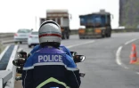 Contrôle de poids lourds Police sur la route du littoral