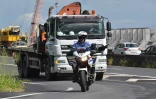 Contrôle de poids lourds Police sur la route du littoral