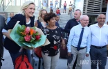 arrivée de Marine Le Pen à gillot