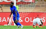 L'attaquant de Nice Jeremie Boga marque l'unique but du match contre Monaco, le 22 septembre 2023 au stade Louis-II