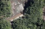 Route de Cilaos fermée vue du ciel