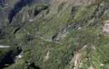 Route de Cilaos fermée vue du ciel
