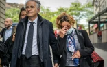 La plaignante se fait appelé "Brigitte" pour raisons de sécurité, arrive avec ses avocats au tribunal de Genève pour le procès de Tariq Ramadan, le 15 mai 2023