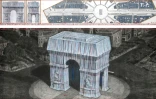 Photo fournie le 3 avril 2019 par Christo et Jeanne-Claude montrant le projet d'empaquetage de l'Arc de Triomphe à Paris