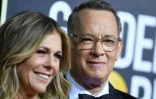 L'acteur américain Tom Hanks et sa femme Rita Wilson, le 5 janvier 2020 à Beverly Hills, en Californie