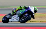 L'Italien Valentino Rossi sur Yamaha, troisième du GP d'Aragon à Alcaniz, le 25 septembre 2016