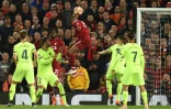 Georginio Wijnaldum inscrit le 3e but de Liverpool, son doublé, contre le Barça en demi-finale de la Ligue des champions, le 7 mai 2019 à Anfield