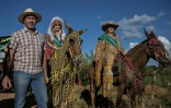 Fabricio Batista Ferreira, maire de Sao Felix do Xingu, lors d'une parade de cow-boys et cow-girls, le 21 juin 2025 en Amazonie brésilienne