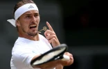 Le N.3 mondial Alexander Zverev en demi-finale de Wimbledon contre le Britannique Arthur Féry, le 10 juillet 2026 à Londres