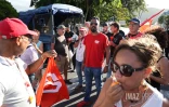 manifestations pendant la visite de Borne 