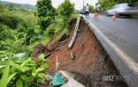 Chaussée effondrée à la Montagne