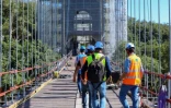 chantier pont suspendu rivière de l'est