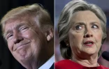 Un combo du président élu républicain Donald Trump et de la candidate démocrate battue, Hillarry Clinton