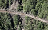 Route de Cilaos fermée vue du ciel