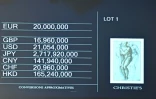 Le résultat de la vente du dessin de Michel-Ange sur un écran vidéo dans la salle des ventes de Christie's à Paris, le 18 mai 2022