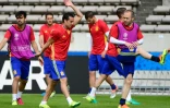 Les Espagnols à l'entraînement, le 20 juin 2016 à Bordeaux