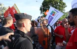 manifestations pendant la visite de Borne 