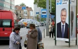 Affiche électorale du candidat à la présidentielle Gitanas Nauseda à Vilnius, le 11 mai 2019