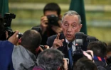 Le candidat de la droite, Marcelo Rebela de Sousa, s'adresse à la presse le 24 janvier 2016 après sa victoire à la présidentielle du Portugal, dès le premier tour