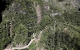 Route de Cilaos fermée vue du ciel