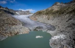 Le glacier du Rhône près de Gletsch, dans les Alpes suisses, le 12 septembre 2025