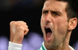 Novak Djokovic le 21 février 2021 lors de la finale de l'Open d'Australie à Melbourne