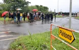 16 février 2021 Manifestation pour la fermeture de l'aéroport, les forces de l'ordre sur place