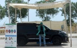 Un drive-in de dépistage du coronavirus, le 2 juin 2020 à Karachi, au Pakistan