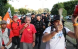 manifestations pendant la visite de Borne 