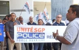 150 policiers manifestent devant malartic contre les violences 