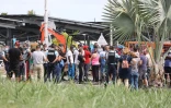 Manifestation pour la fermeture de l'aéroport, les forces de l'ordre sur place