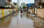Une rue inondée après le passage du cyclone Tauktea, le 18 mai 2021 à Amreli, en Inde