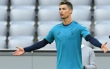 Le buteur prolifique du Real Madrid Cristiano Ronaldo prépare le choc contre le Bayern, lors d'un entraînement à Munich, le 24 avril 2018
