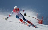 Arthur Bauchet, lors du Super-G aux Jeux paralympiques de Pyeonchang (Corée du sud), le 11 mars 2018