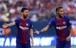Les attaquants Lionel Messi, et Neymar alors au FC Barcelone, lors du match de l'International Champions Cup face à la Juventus, à East Rutherford, dans le New Jersey, le 22 juillet 2017