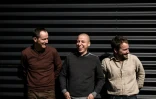 Les trois co-fondateurs du studio Dowino, Pierre Alain Gagne, Nordin Ghachi et Jérôme Cattenot à Villeurbanne, près de Lyon, le 7 octobre 2016