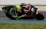 Le Français Johann Zarco au guidon de sa Yamaha, lors des essais libres pour le GP de Catalogne sur le circuit de Montmelo, le 15 juin 2018