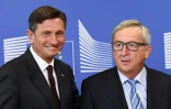 Le président slovène  Borut Pahor et le président de la Commission européenne le 20 octobre 2015 à Bruxelles