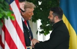 Le président ukrainien Volodymyr Zelensky accueilli par le président américain Donald Trump à la Maison Blanche,le 18 août 2025