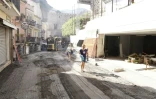 Une rue de Taormina en cours de rénovation le 4 mai 2017 