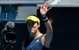 L'Espagnole Garbine Muguruza après sa victoire contre la Russe Margarita Gasparyan lors de l'Open d'Australie, le 9 février 2021 à Melbourne